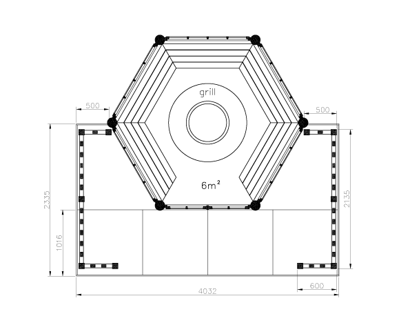 TERRACES for hexagonal and octagonal buildings